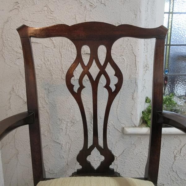 イギリス アンティーク 家具 アームチェア チッペンデール 英国 4517e