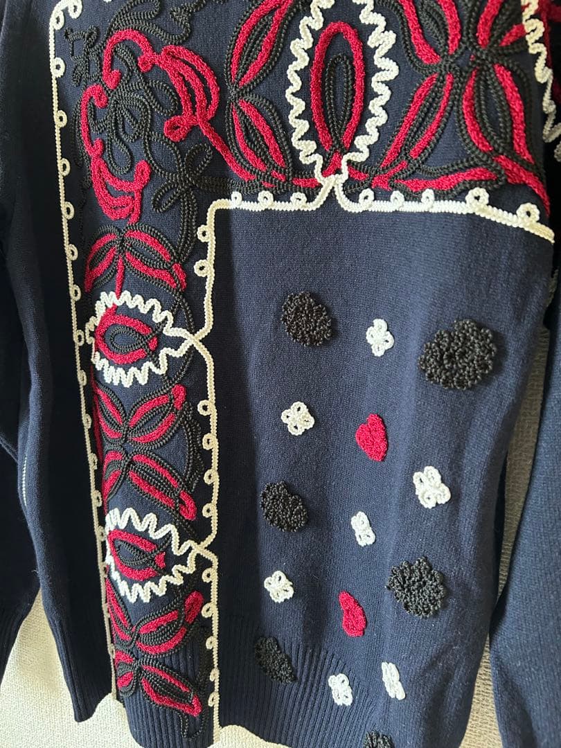 サカイ　ペイズリー　刺繍　ニット