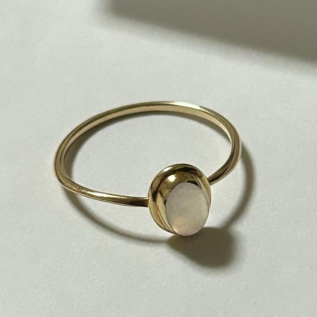 美品　現行品　ete K10YG ヴェール ナチュラルストーン リング　11号