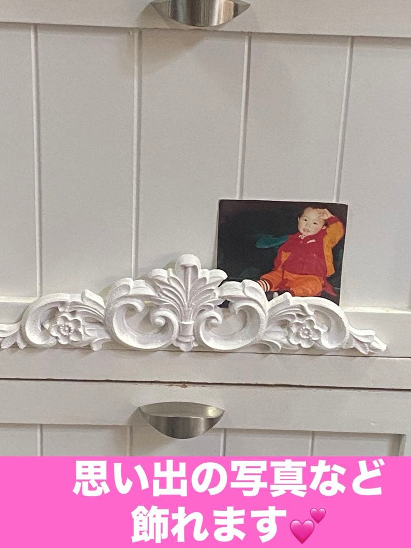 ロココ♡フレンチ♦️ホワイトシャビー♦️写真 メモ立て付 収納ナイトテーブル♦️送料込