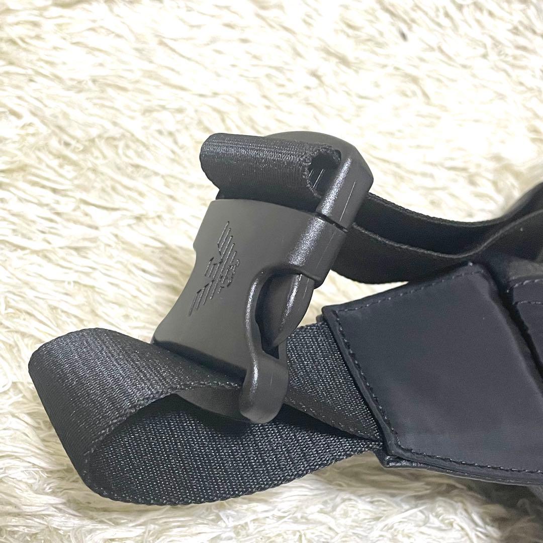 EMPORIO ARMANI ボディーバッグ　ブラック　【美品】ブラック　レザー