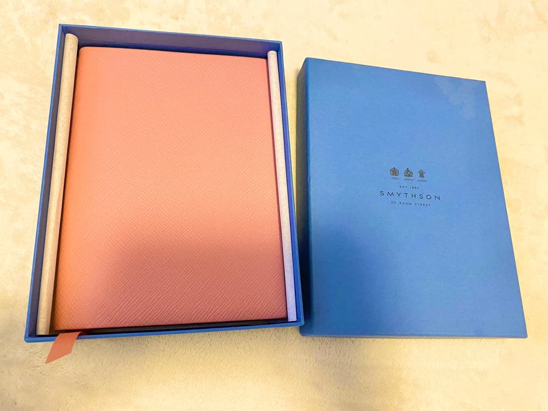 【英国王室御用達】スマイソンノートブック　ピンクレザー