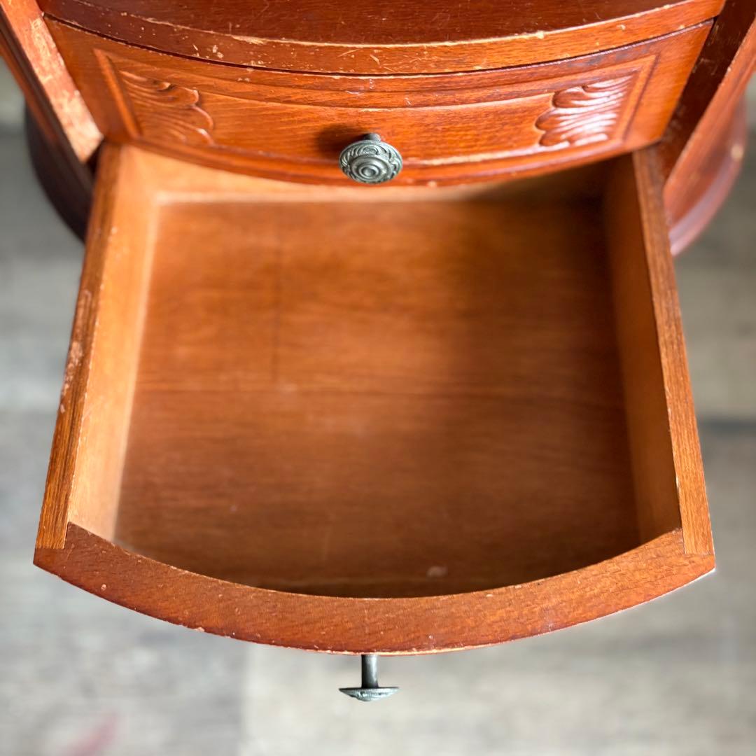 イタリア　猫脚コンソールドロワー　電話台　ヴィンテージ