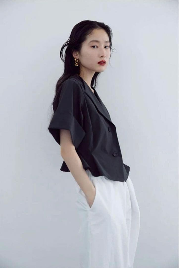 トップス MEER. OPEN COLLAR SHORT SHIRT /CHARCOAL