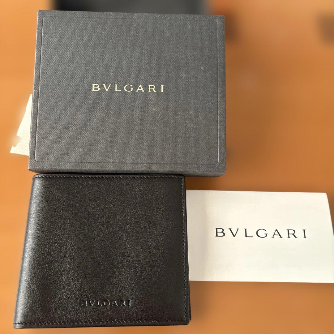 【新品未使用】BVLGARI ブルガリ 二つ折り財布 黒 正規品