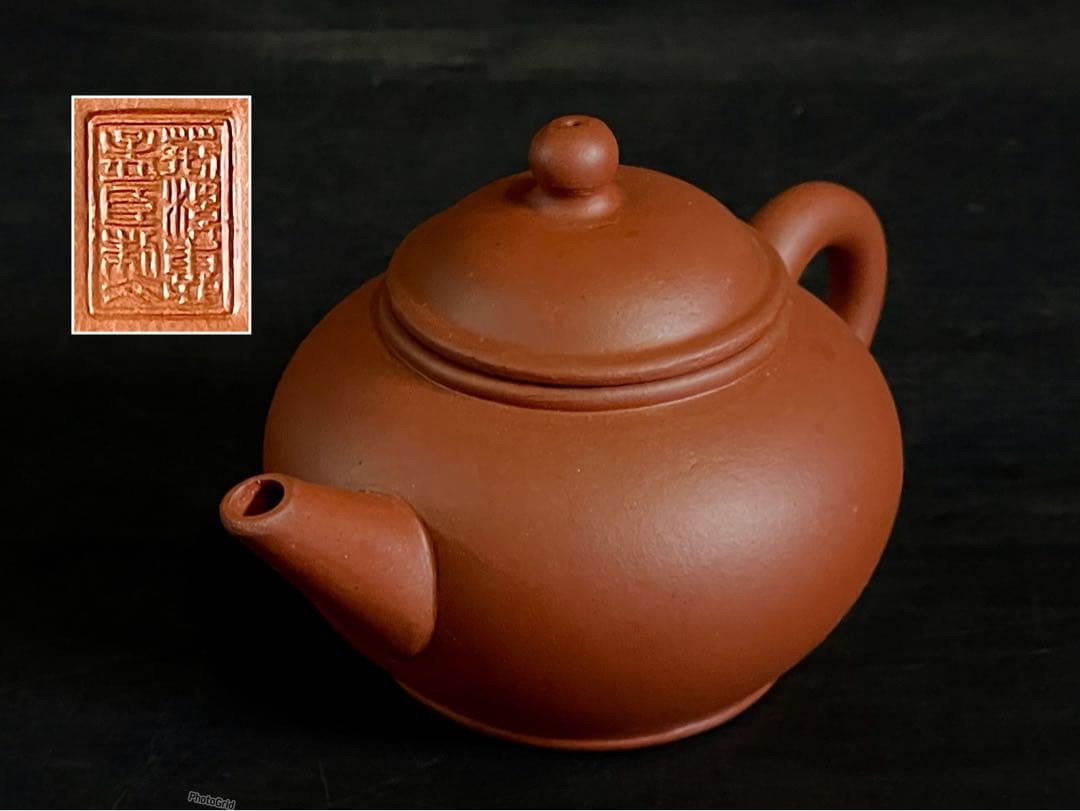 「母」 朱泥 孟臣 急須 中国古玩 煎茶 煎茶道具 (108A)