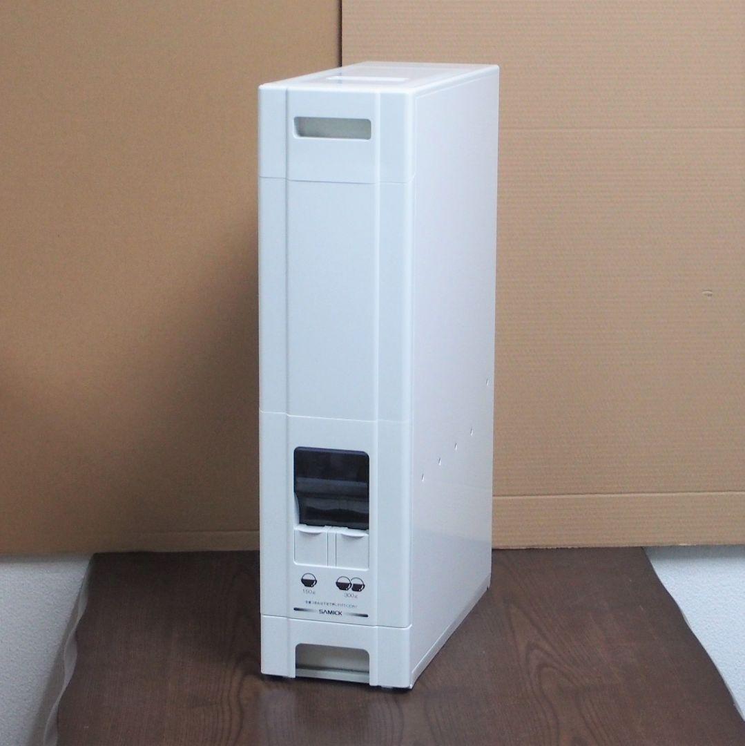 ★白色 無洗米兼用コンパクトライスボックス(米びつ) ３２kg 未使用品★