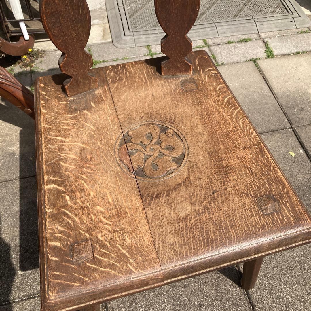 木製彫刻椅子　アンティーク　おしゃれ