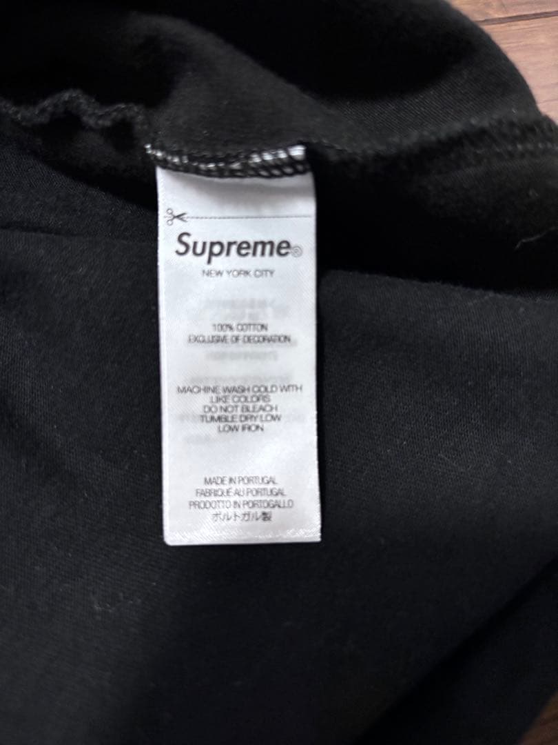 supreme 黒　ロングTシャツ　M