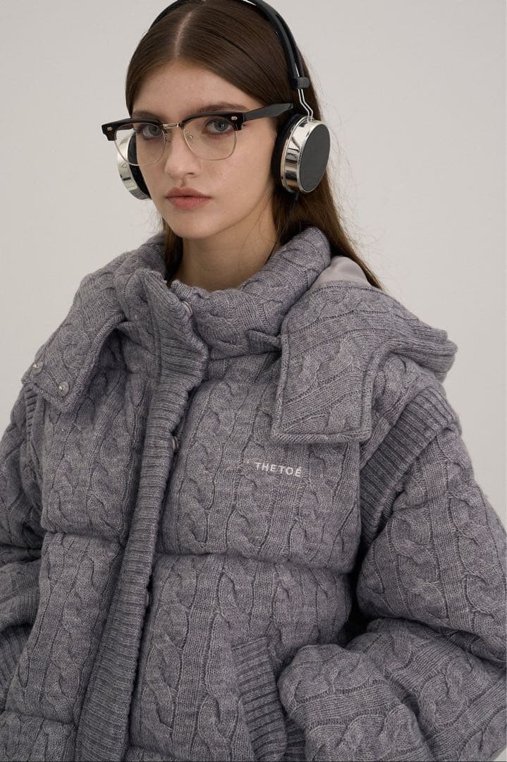 THE TOÉ❤︎ Shard Knit Down グレー　美品即日発送