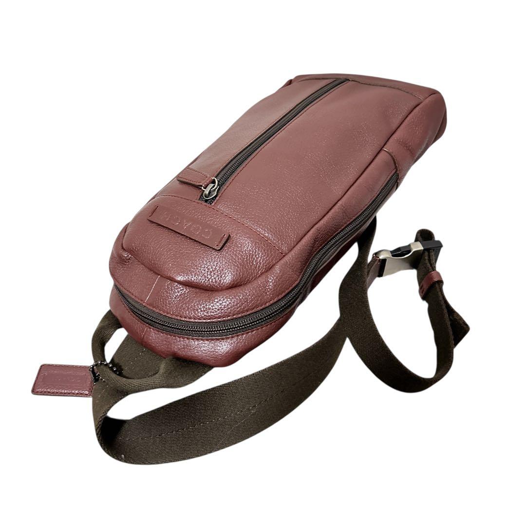 【COACH】コーチ ボディバッグ レザー 斜め掛け ショルダーバッグ ブラウン