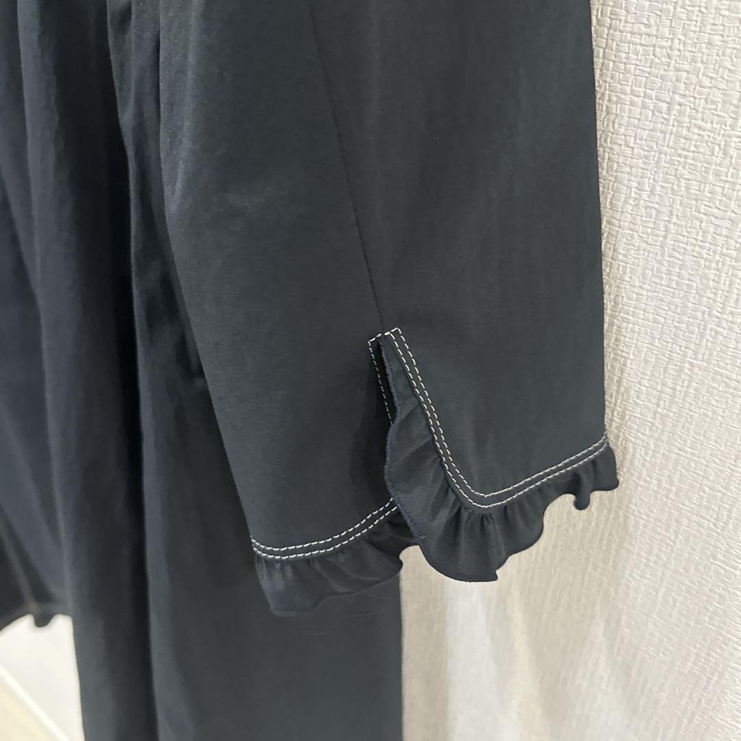 ✾近年モデル✾エムズグレイシー トレンチコート ロングコート リボン フリル 黒