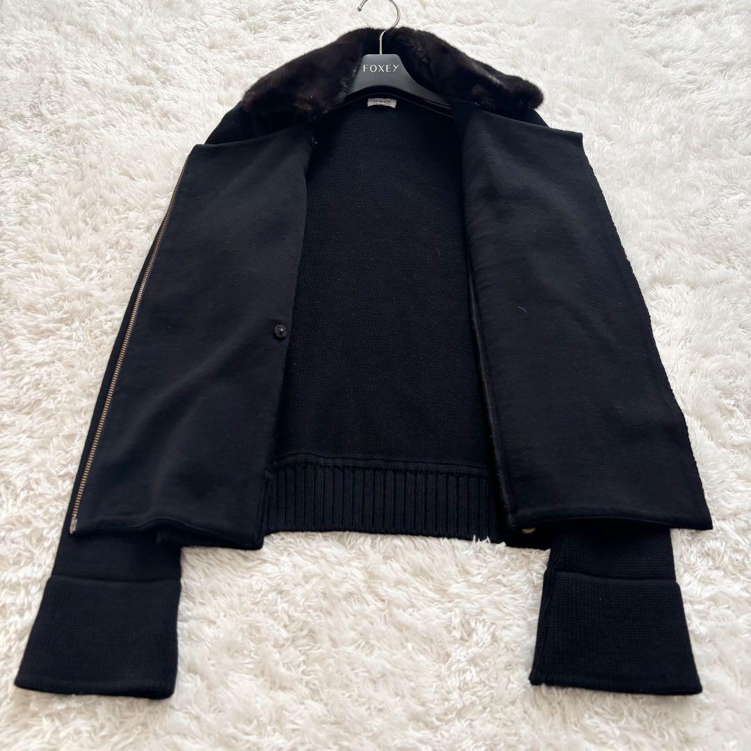 美品・2way✨フォクシーブティック　ミンクファー　ウール ニットジャケット