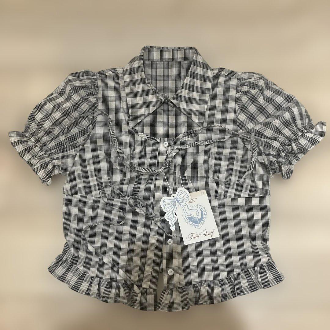 treatyourself半袖チェックシャツ