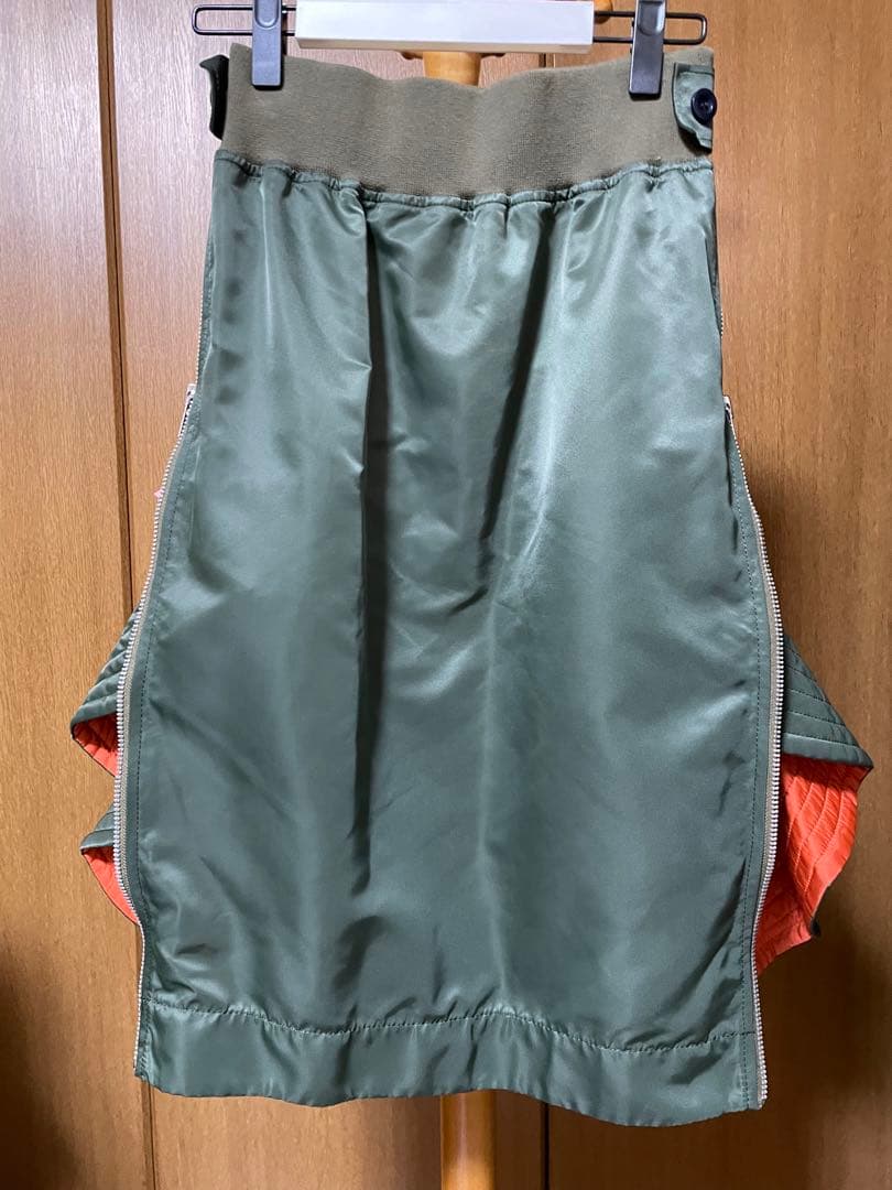 sacai ペプラムスカート MA-1 カーキ