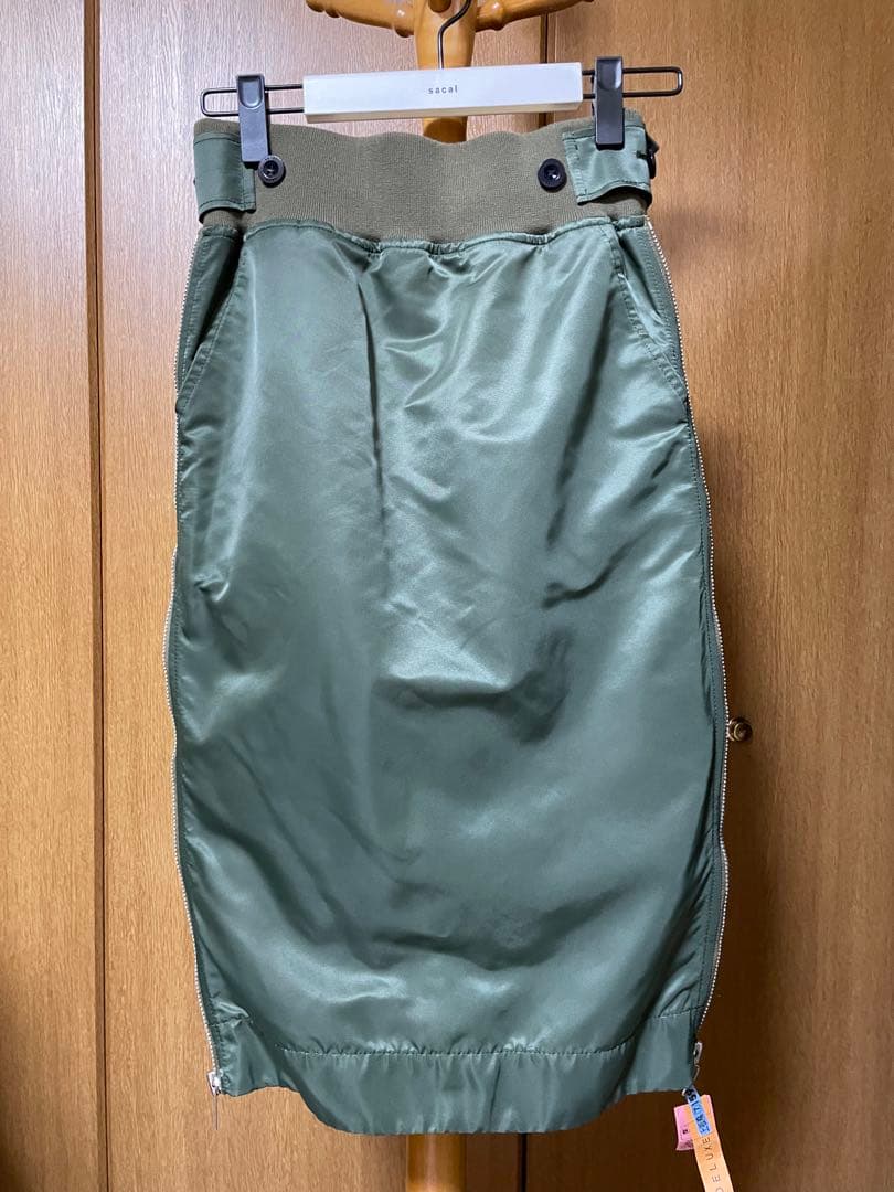 sacai ペプラムスカート MA-1 カーキ