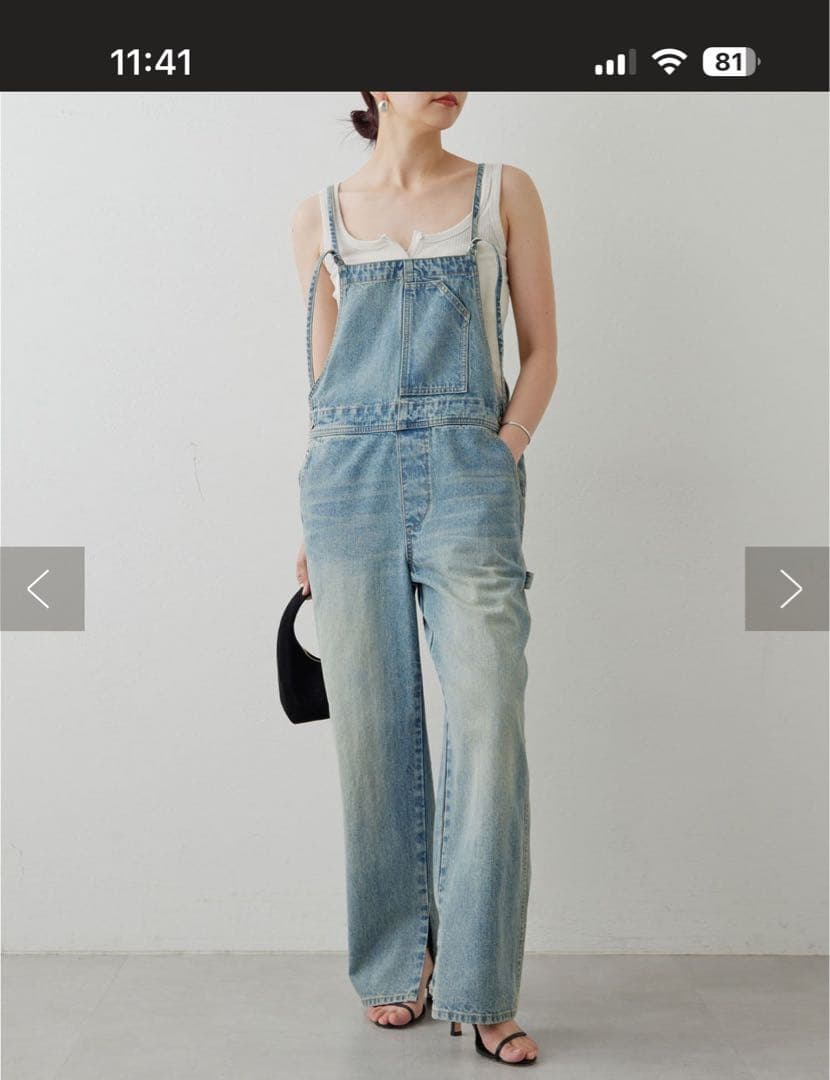 Mika 様デニムブルー オーバーオール ワイドレッグ