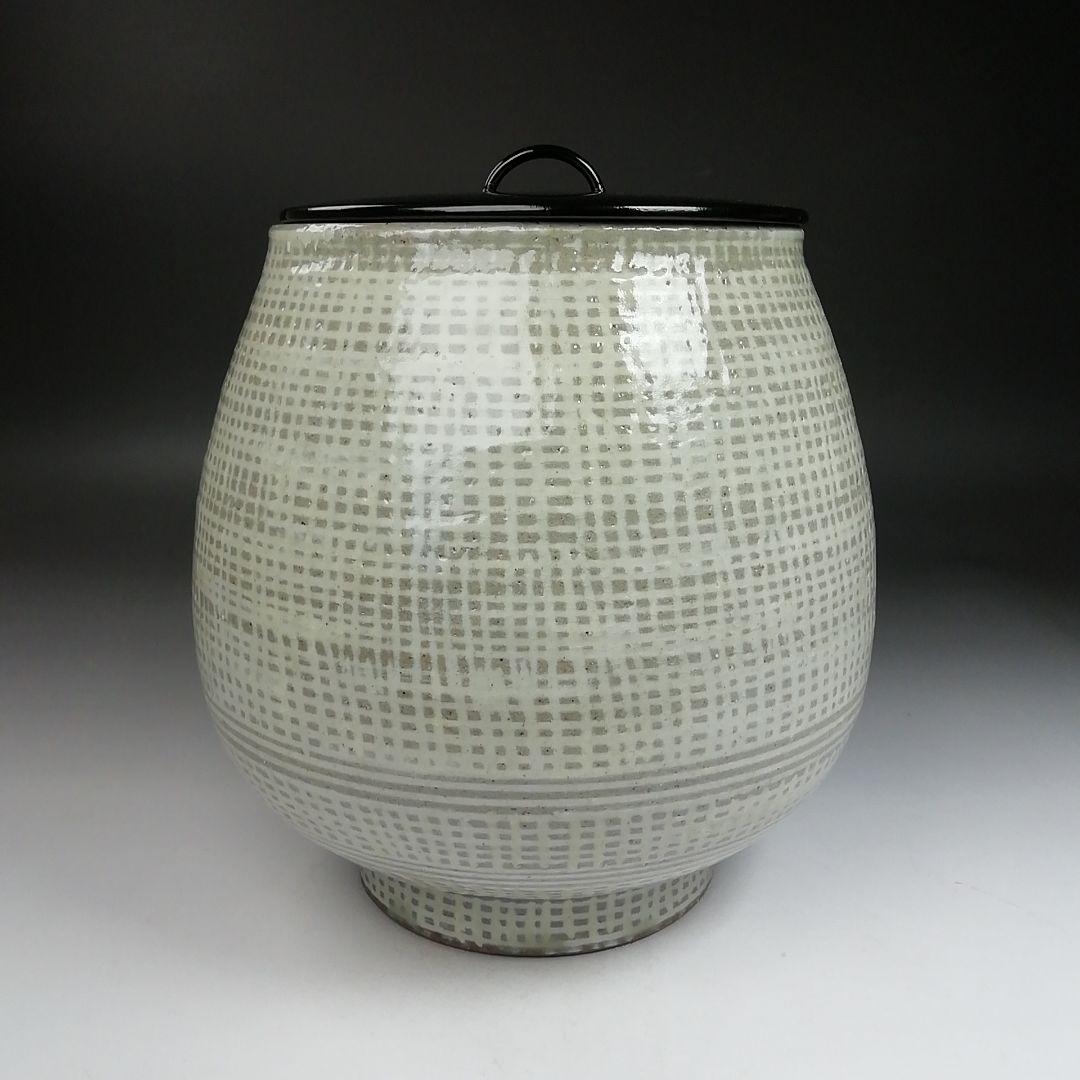 Ｗ１５１　水指　『阿漕焼』『三島芋頭　水指』『福森比路志』　共箱　茶道具