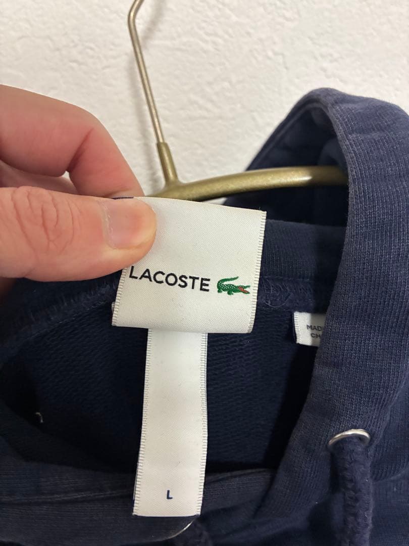 LACOSTE Supreme コラボ パーカー ネイビー