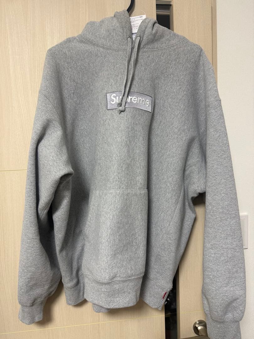 Supreme Box Logo Hooded Sweatshirt グレー