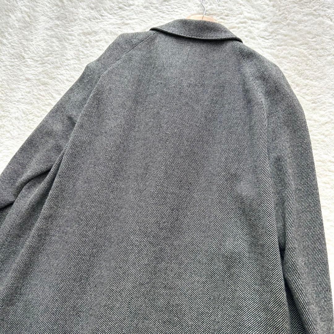 【高級】イヴサンローラン カシミヤ ヘリンボーン ロング 比翼コート XL