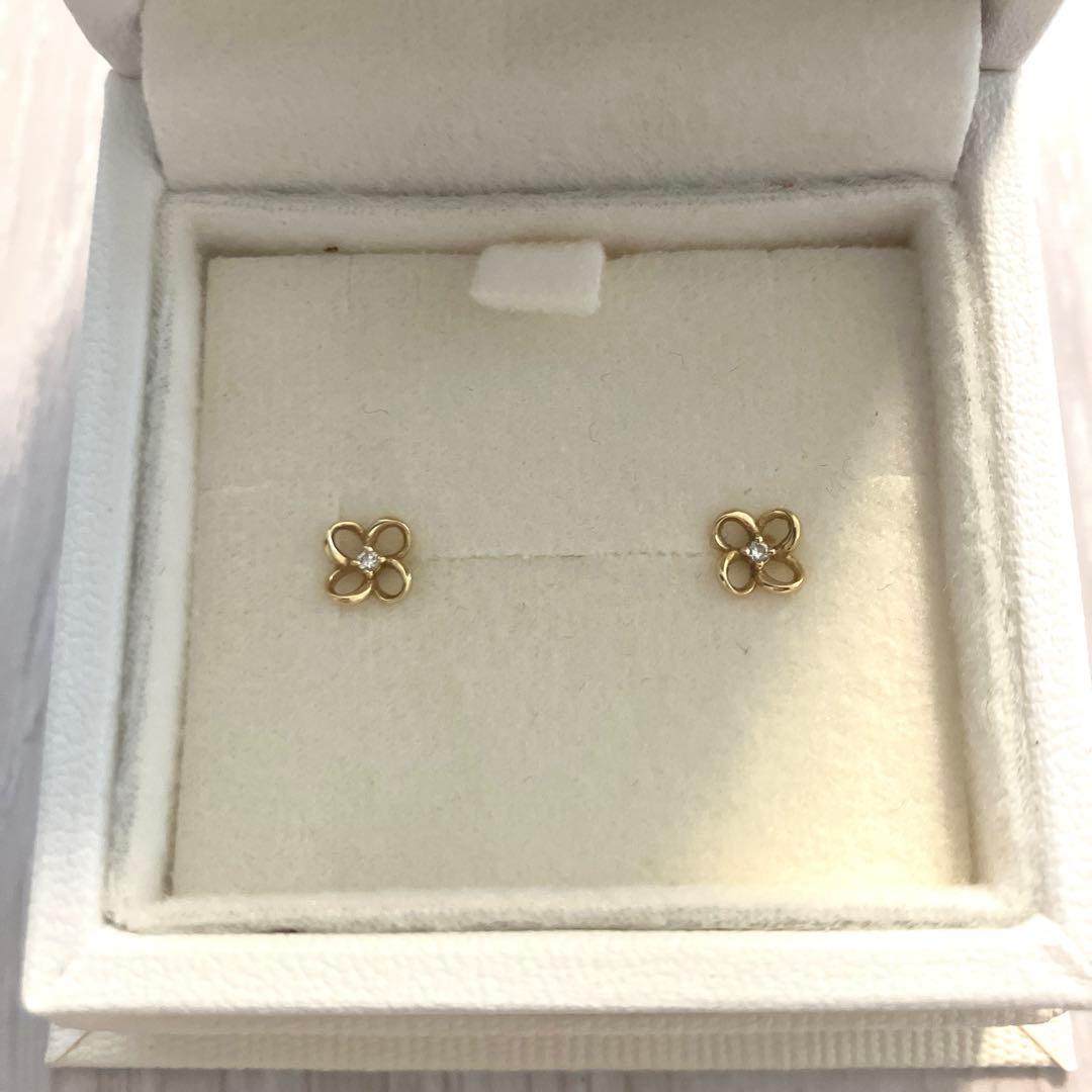 EAU DOUCE 4°C K18イエローゴールド ピアス　匿名配送　ヨンドシー