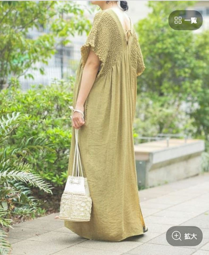 【産前・産後対応】マタニティ／シャーリングVワンピース　レプシィム