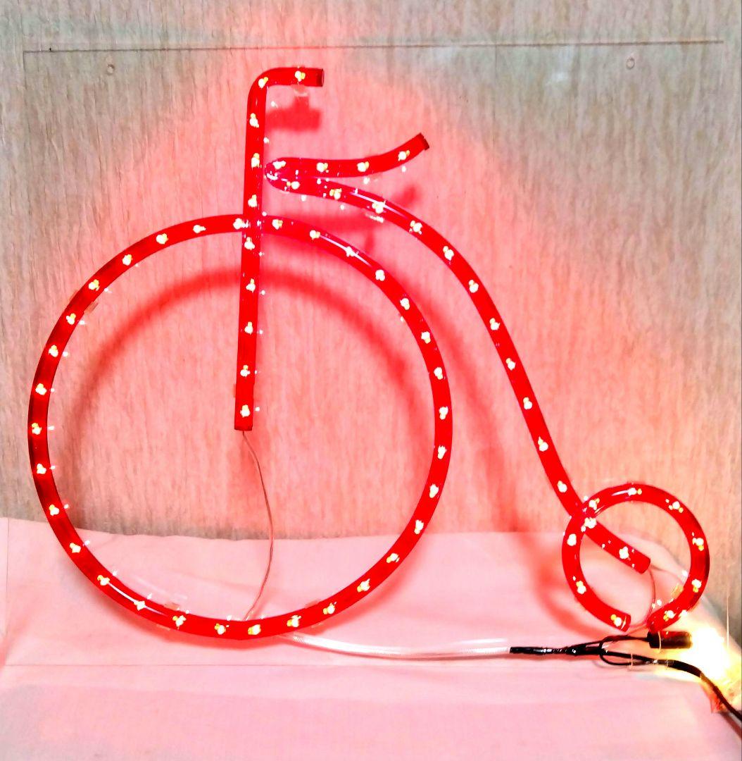 赤い自転車形　ネオンライト