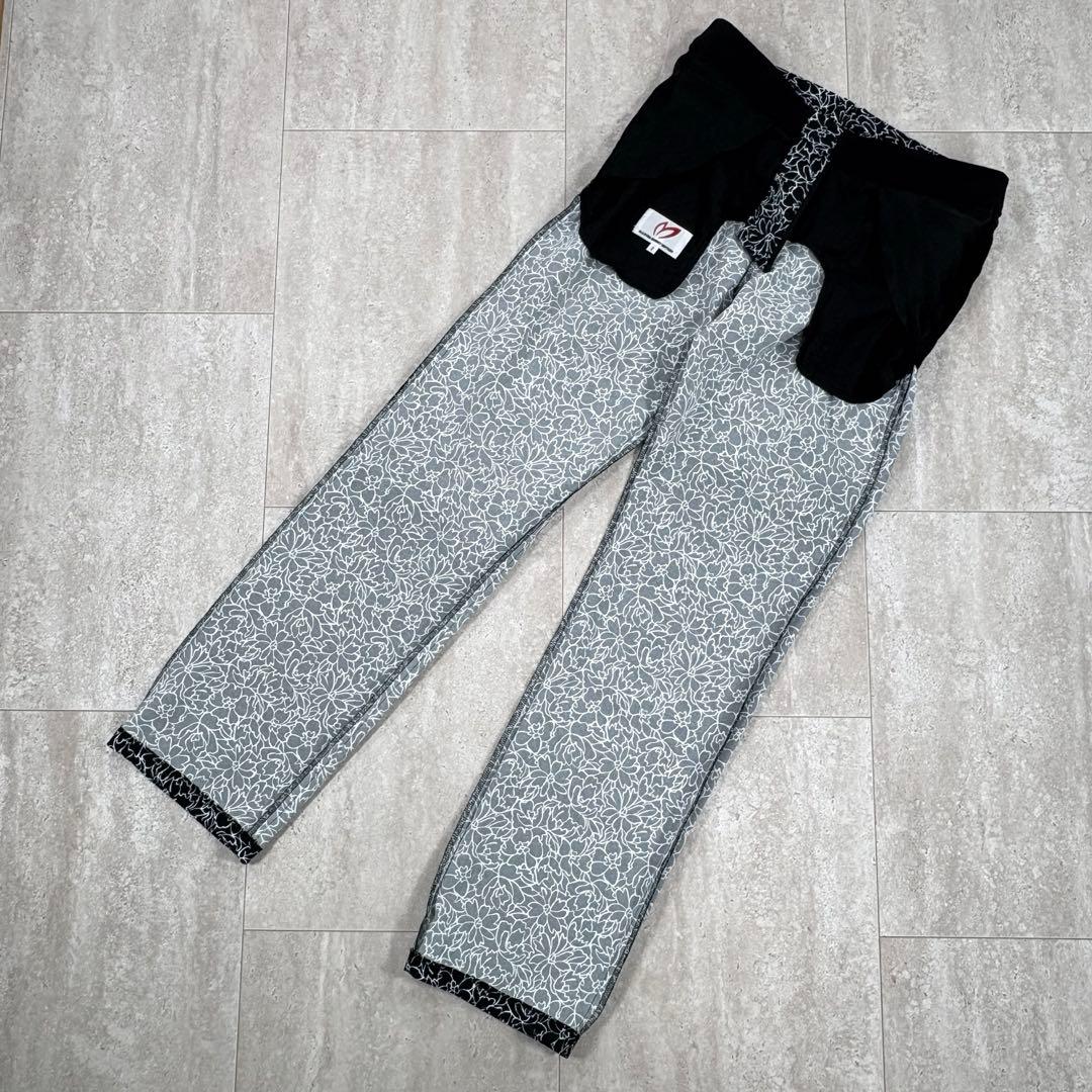 【マスターバニーエディション】ロングパンツ　花柄　黒x白　インナーガードル
