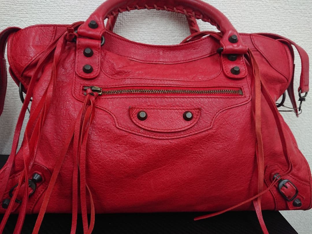 B バレンシアガ 2WAY ザ・シティ The City エディターズバッグ 赤