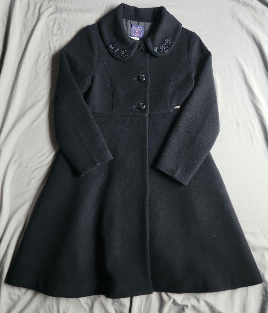 【おつち】Anna Sui Mini ネイビー・ウールコート 150cm