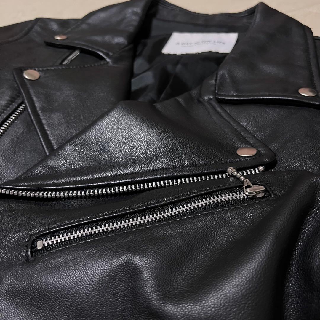 極美品✨UNITED ARROWS本革ダブルライダースジャケット　黒　40