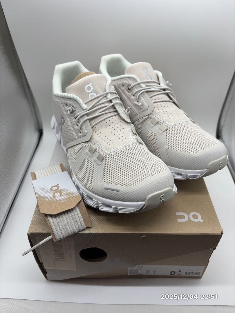 ON Cloud5 ランニングシューズ パール/ホワイト レディース 25cm