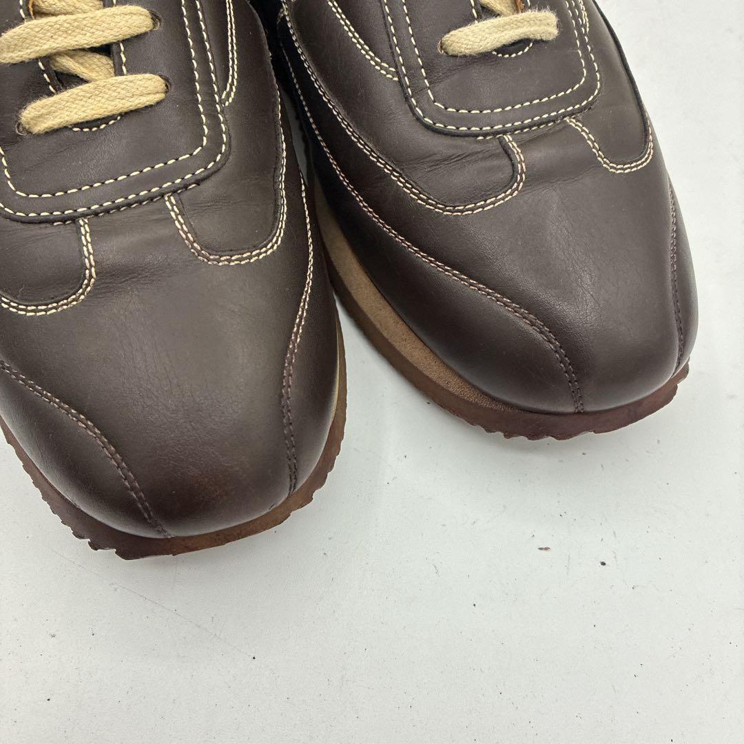 【良品】HERMES エルメス クイック レザースニーカー 40.5 ブラウン