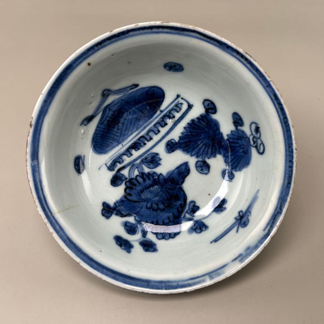 白磁　染付　李朝　朝鮮陶器　古伊万里　染付鉢　アンティーク白磁　古玩　１客