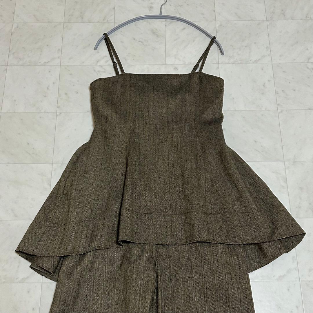 美品✨CLANE オールインワン ドッキング ワイドパンツ ウール混