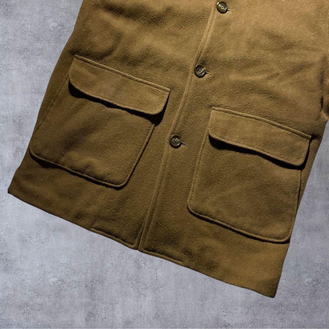 Wrangler ラングラー日本製 牛革襟 ウールコート 茶 キャメルL
