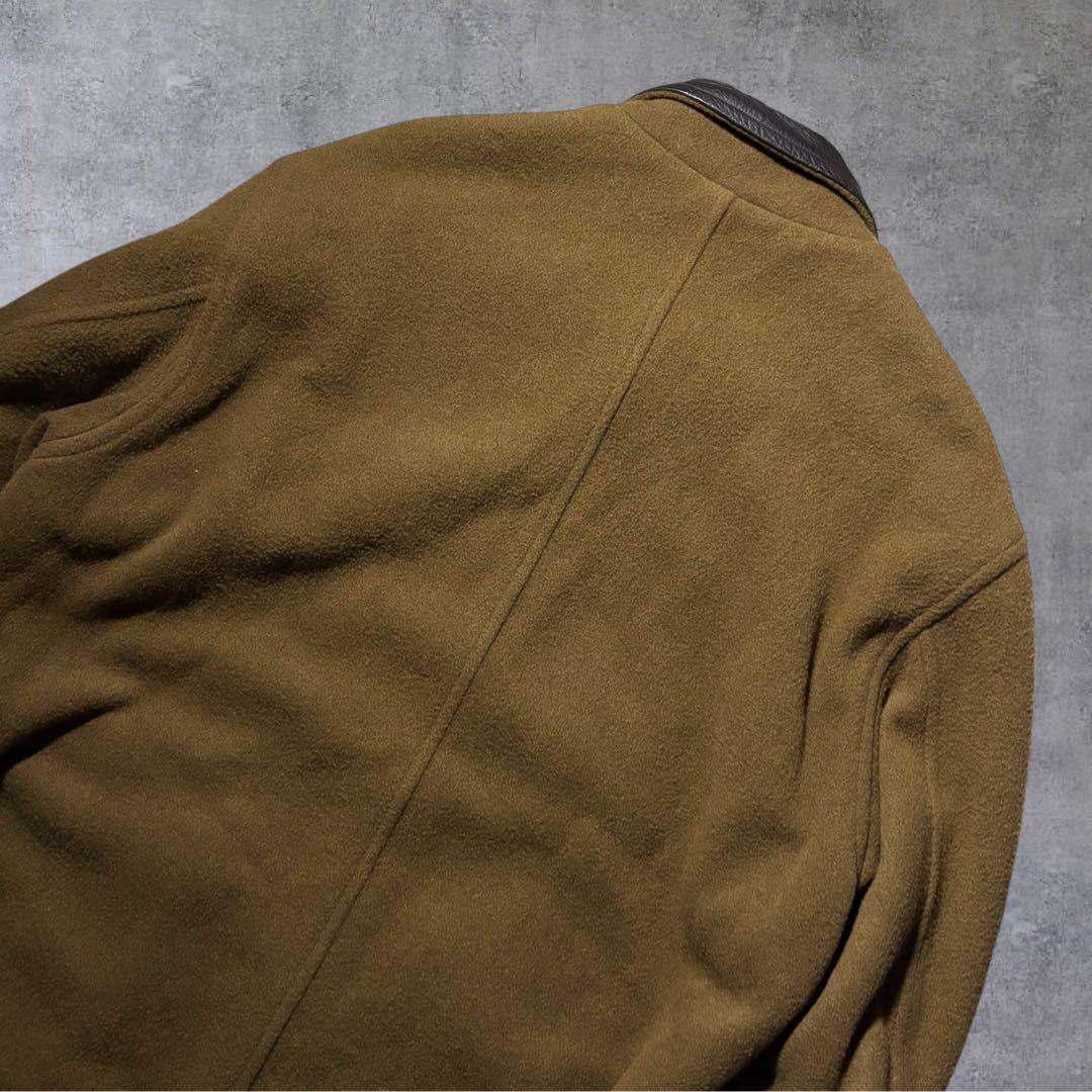 Wrangler ラングラー日本製 牛革襟 ウールコート 茶 キャメルL