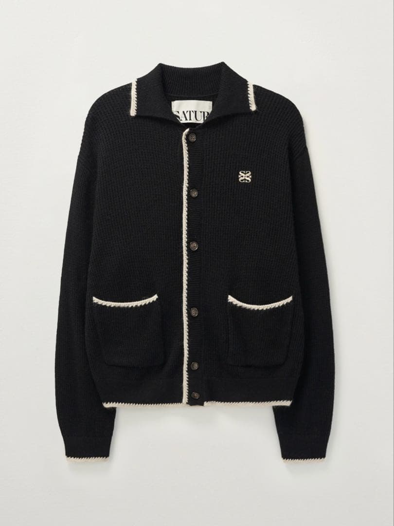 SATUR ニットカーディガン ブラック M