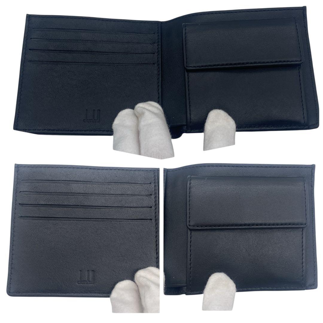 【未使用級】 ダンヒル dunhill 二つ折り 財布 ロゴプレート