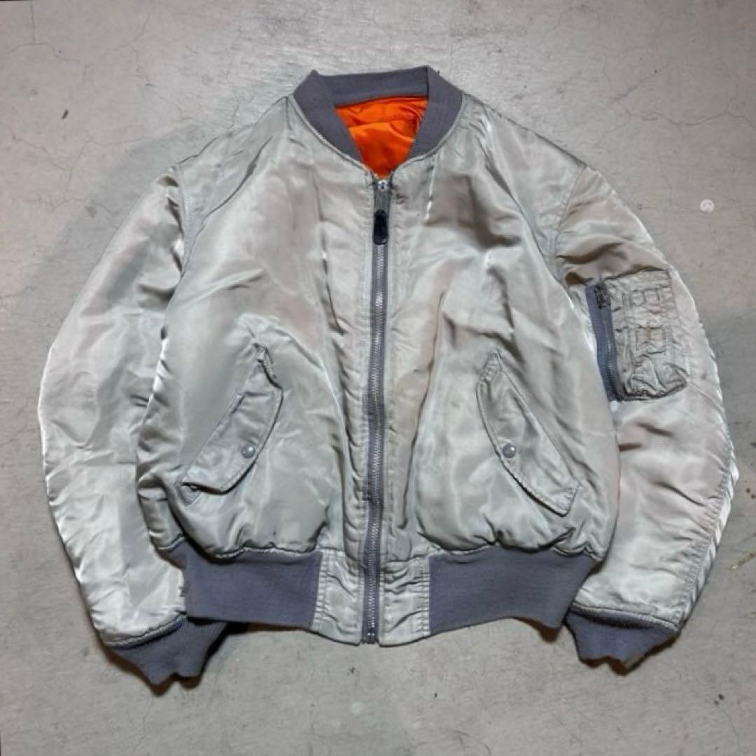 alpha社 ma-1 シルバー 古着