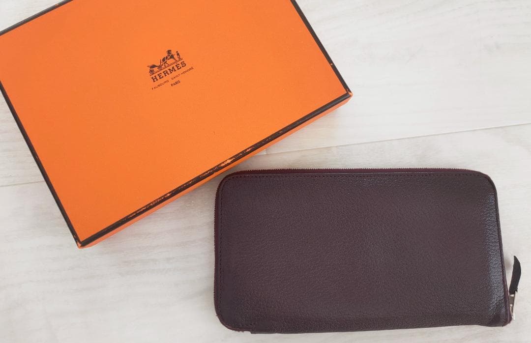 エルメスHermes　アザップ　オールレザー　クラッシック　紫　シェーブル　箱付