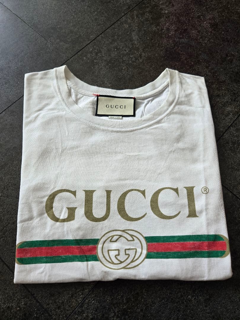 GUCCI グッチ ロゴTシャツ ホワイト メンズ