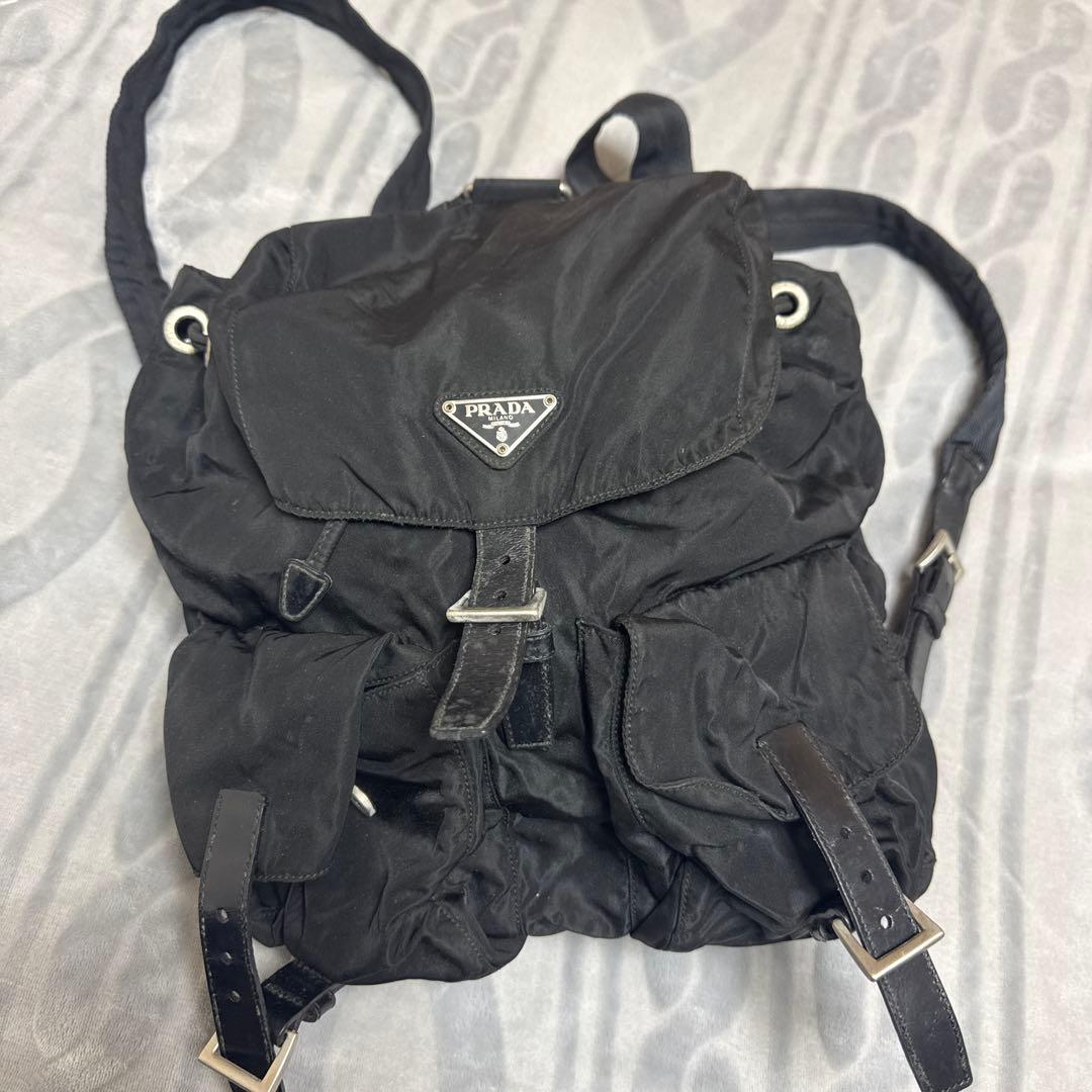 grinPRADA ブラックナイロンポーチ　リュック