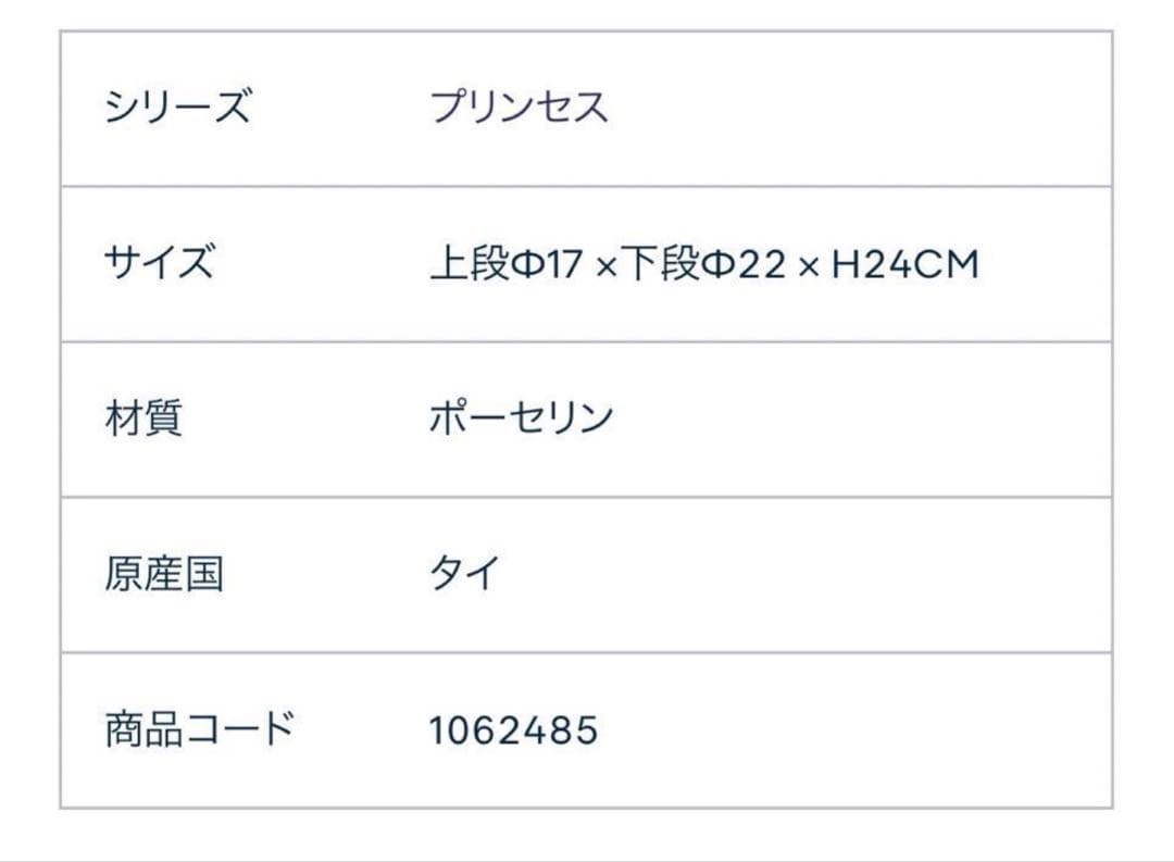 デザートスタンド　２段　ロイヤルコペンハーゲン　プリンセス