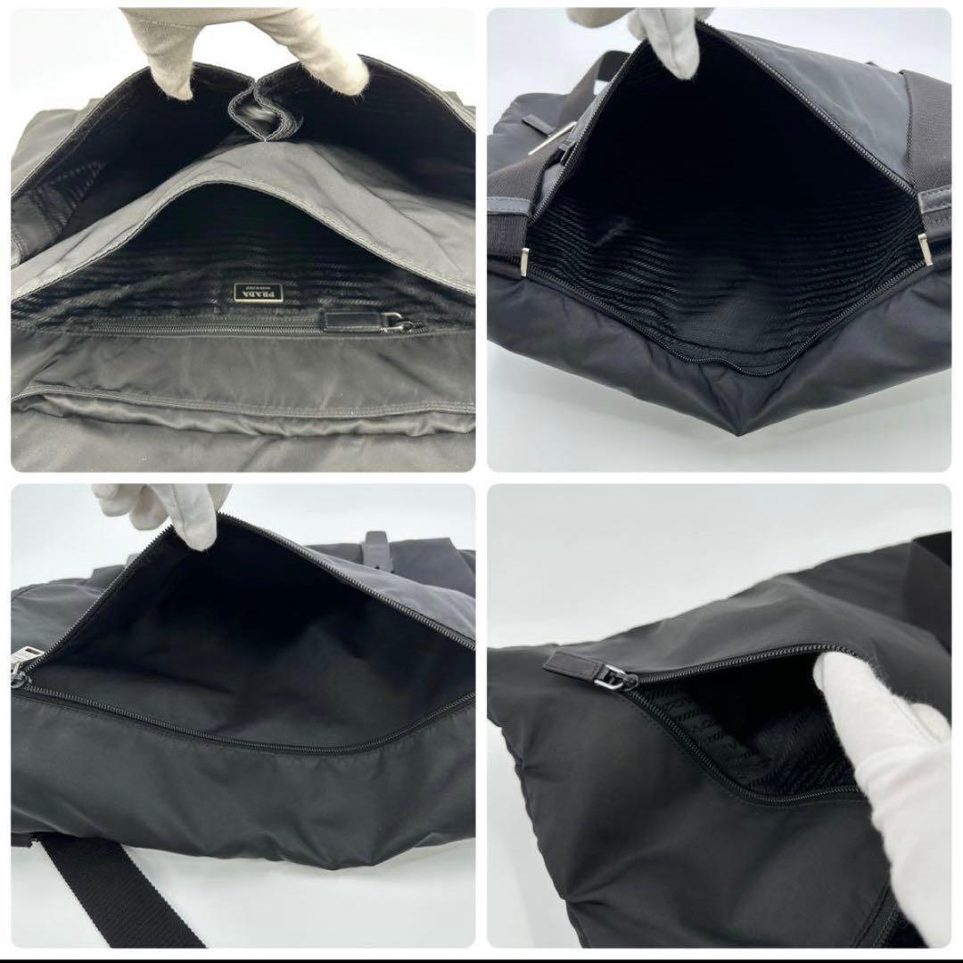 美品/現行✨プラダ メッセージジャーバッグ ショルダー BT0696 ブラック