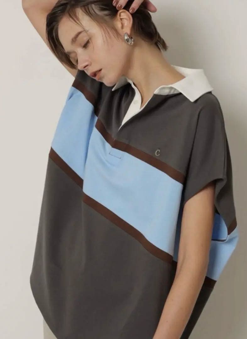 CADUNE ラガーカットソー　チャコールグレー