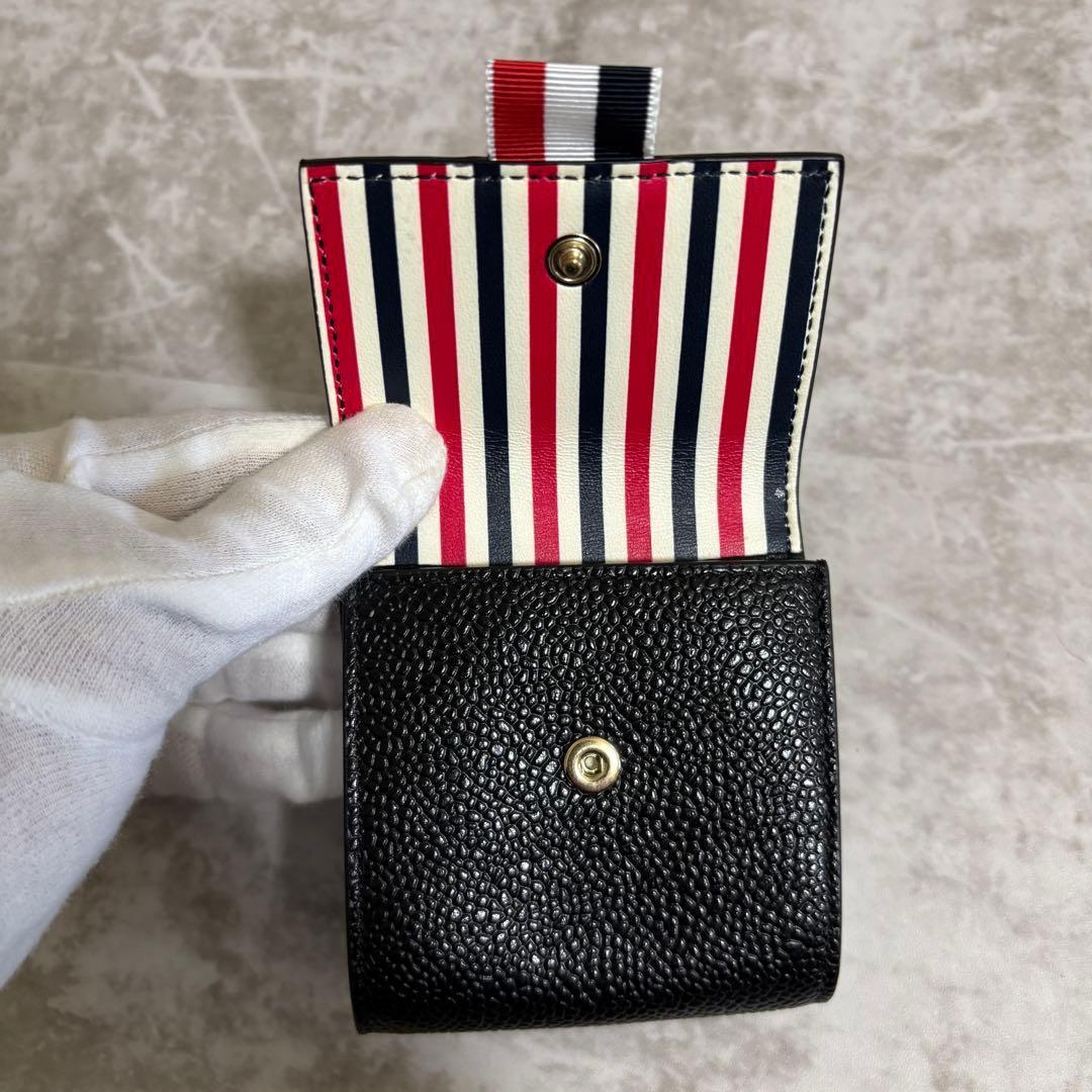 I147 未使用品✨トムブラウン　ケース　財布　コンパクト　レザー　黒