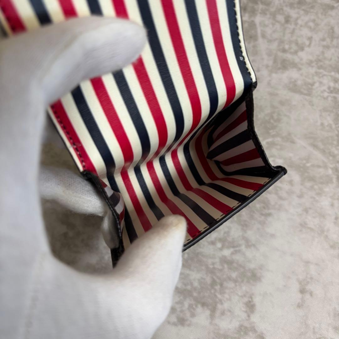 I147 未使用品✨トムブラウン　ケース　財布　コンパクト　レザー　黒