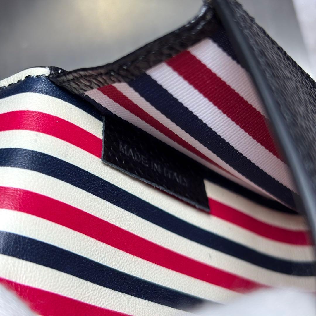 I147 未使用品✨トムブラウン　ケース　財布　コンパクト　レザー　黒